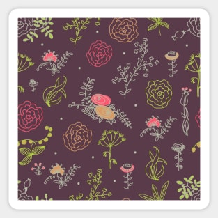 Elegance Seamless pattern with flowers Sticker